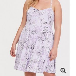 lavender floral jersey knit skater dress size 1
